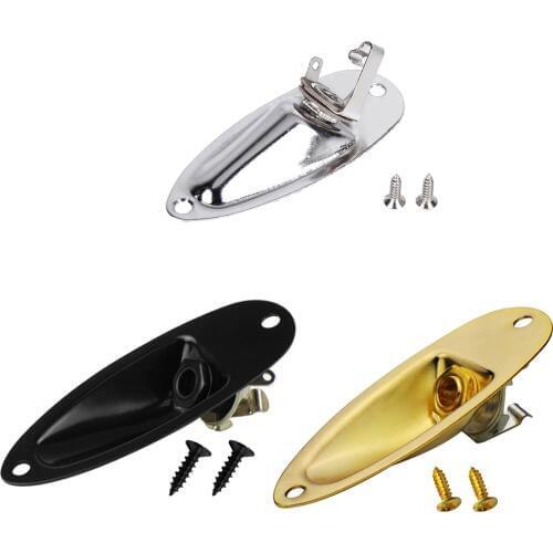 Replacement For Strat Stratocaster Electric Guitar Jack Plate 6.35mm 1/4" Boat Shaped Audio Connector Socket Panel