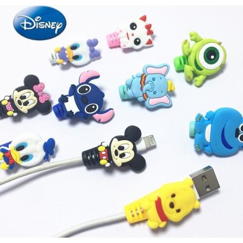 100Pcs Disney Cable Protector Data Line Cord Protective Case Cable Winder Cable Winder Organizer For iPhone iPad Android Cable