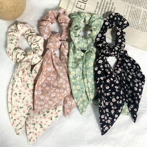 Korean Version Of Ladies Floral Hair Tie Hair Accessories Pastoral Hair Tie Hair Tie Hair Rubber Band Ponytail Hair Accessories