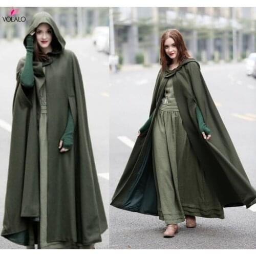 Women Gothic Hooded Open Front Poncho Cape Coat Outwear Jacket Cloak