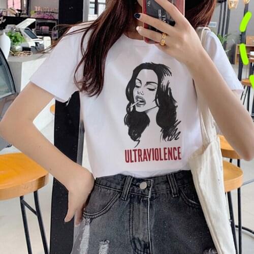 Lana Del Rey summer top female grunge harajuku white t shirt top tees vintage