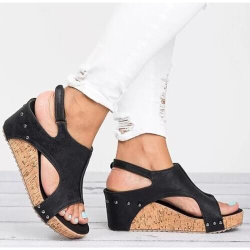 Women Sandals Platform Women Wedges Shoes Female Summer Trifle Open Toe High Black Flip Flops Slipper Size 43
