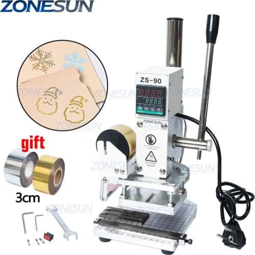 ZS90 Hot Foil Stamping Machine Manual Leather and Paper Embossing Machine Bronzing Machine Wood Embosser China Supplier