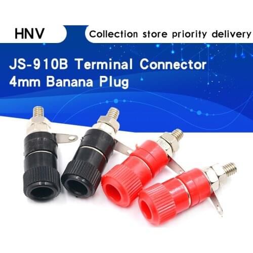 10PCS/LOT Terminal Blocks JS-910B 4mm Amplifier Terminal Connector Binding Post Banana Plug Jack Mount Black 5 Red 5