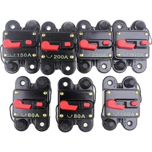 12V-24V DC Waterproof 60/80/100/150/200/300A Circuit Breaker DC Home Solar System Reset Fuse Inverter Auto Accessories