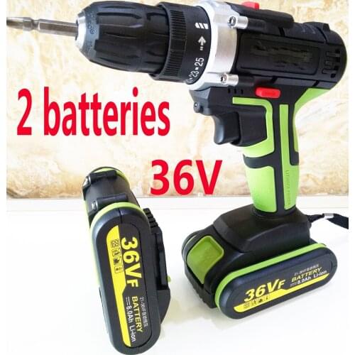 25-speed Torque Double Speed 36V 8000mAh 2 batteries Brushless Cordless Electric Drill Screwdriver Hammer LED lighting