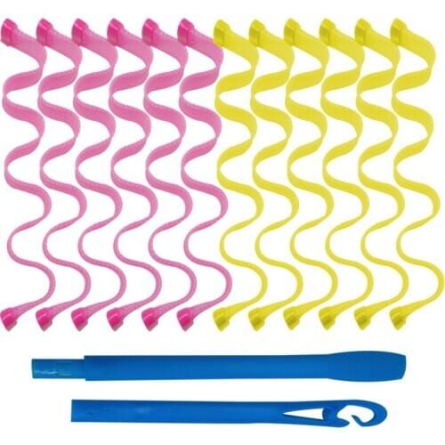 30CM Magic Hair Curlers Rollers Sticks No Heat 12PCS Durable Nylon DIY Hair Styling Tools Wave Form Thick Hair Wave Curls