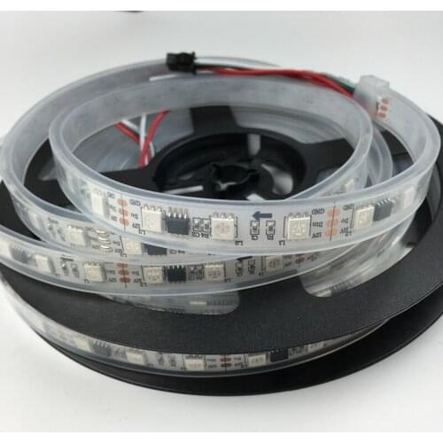 16.5ft 5M WS2811 60leds/m Led Pixels RGB Strip Addressable 300LED DC12V Waterproof IP67