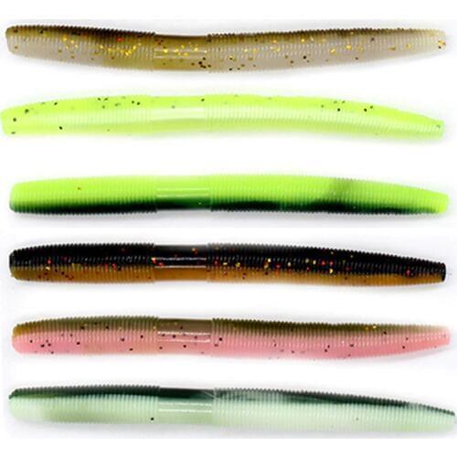 8pcs/lot Fishing Soft Lure Senko Worm Artificial Bait Silicone Plastic SwimBait Neko Rig Wacky Crankbait Trick Worms Ned Rig
