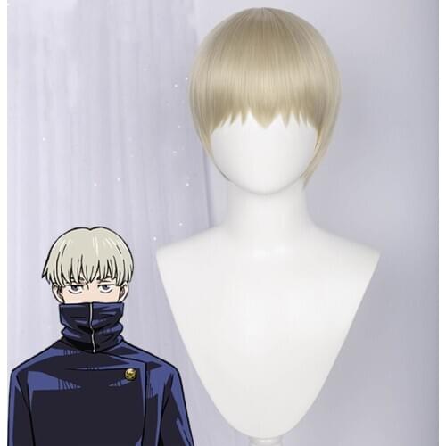 Anime Jujutsu Kaisen Cosplay Toge Inumaki Wig Jujutsu Kaisen Toge Inumaki Costume Wig Men Boys Halloween Party Wigs