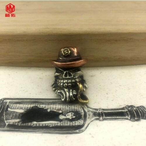 1PC EDC Paracord Beads Biochemical Head Retro Brass Copper Lanyard Pendants Knife Beads Umbrella Rope Cord Beads Pendants