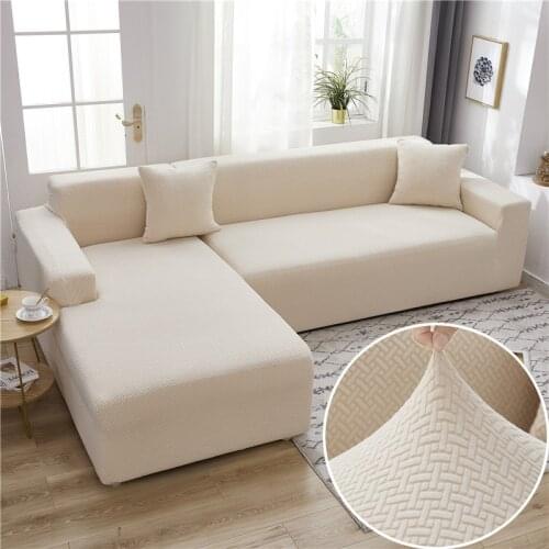 Plus Size Sofa Slipcover New Style Thick Polar Fleece Sofa Cover 1/2/3/4/5 Seater Armchair Corner Sectional Couch Cover