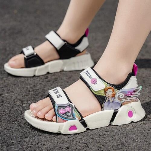Disney childrens Princess Sophia non-slip soft bottom summer fashion sandals student beach shoes sports sandals