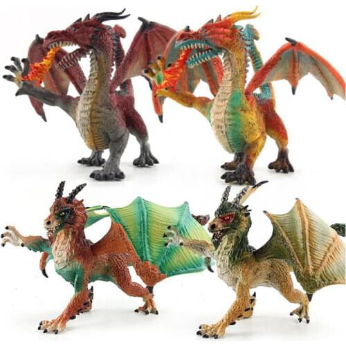 Simulation Solid Animal Figure Doll Kids Toys Magic Dragon Model Mutant Fiery Dinosaur Toys Christmas Surprise Gift