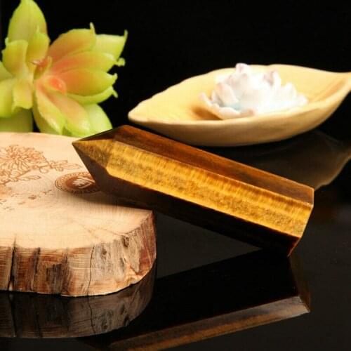Mooie Natuurlijke Gele Tiger Eye Stone Crystal Point Natuurlijke Kristal Reiki Healing 70-80 Mm