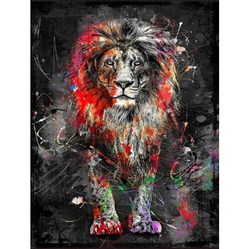 Painting diamond embroidery 5D DIY Diamond Painting "Colorful Lion" Diamond Embroidery Cross Stitch Rhinestone Mosaic Home decor