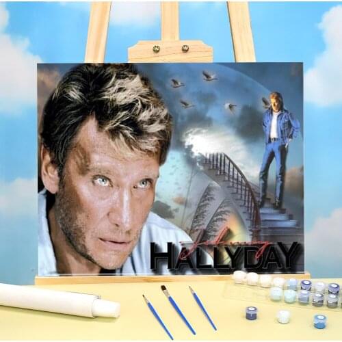 Johnny Hallyday Paint By Numbers Set Oil Paints 40*50 Picture By Numbers Photo Wall Decoration For Children Handiwork