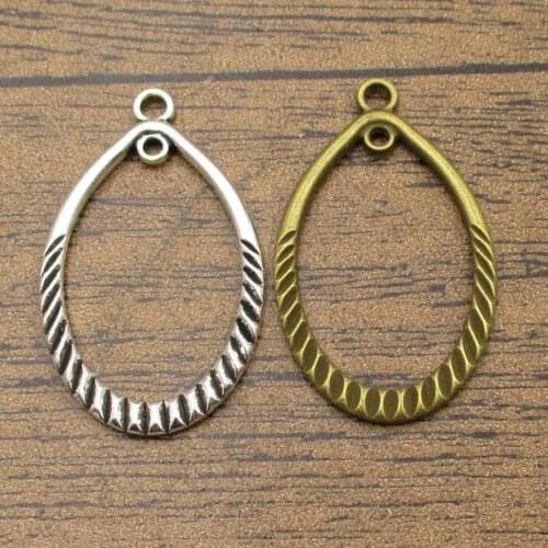 Alloy Metal Oval Connectors 15PCS/Lot 43×26mm DIY Handmade Jewelry Craft For Necklace Earrings 2 Colors Available-RS1102