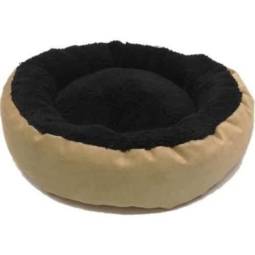 Muud Fashion Washable Donut Cat Bed (47x15) Sponge & Fiber Cream-Black