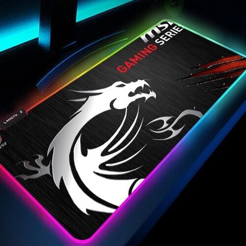 Msi Mouse Pad Rgb Large Rug Mouse with Light Mat Gamer Led Decoration Bureau Gaming Mat Backlight Computer Accessories for Gamer