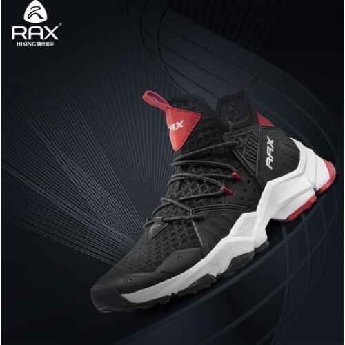 RAX Mens breathable mesh breathable sneakers spring and autumn sneakers double pad flat running training sneakers womens shoes