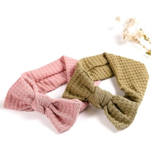 Casual Elastic Baby Headband with Bow Head Wrap 20cm Hollow out Baby Girl Hairband for Newborn Hair Accessories