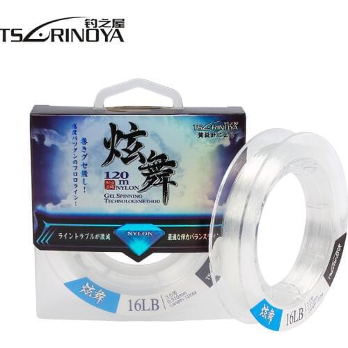 TSURINOYA Strong 120m Nylon Fishing Line 6/8/10/12/14/16LB Transparent Lure Monofilament Fishing Wire Pescaria Linha De Pesca