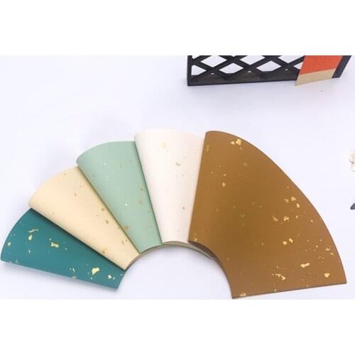 Batik Fan-shape Calligraphy Rice Paper Decoupage Handmade Antique Colorful Work Half-Ripe Xuan Paper 10 Sheets 20*66cm