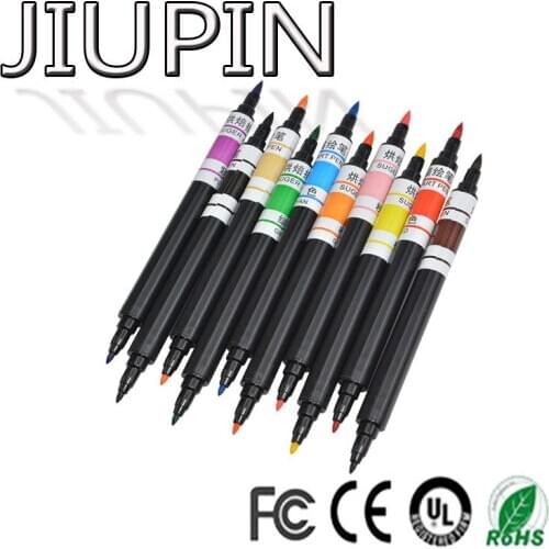 Double-head edible coloring pen baking hook line black biscuit fondant macaron cake bent hand-painted pen
