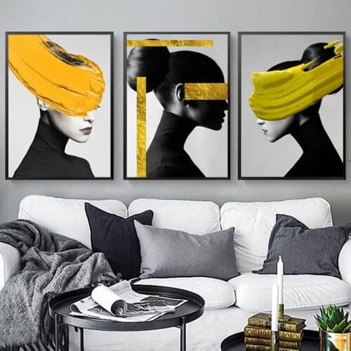 Modern Fashion Beautiful Girl Canvas Painting Wall Art Nordic Posters and Prints Wall Pictures for Living Bedroom Decoration