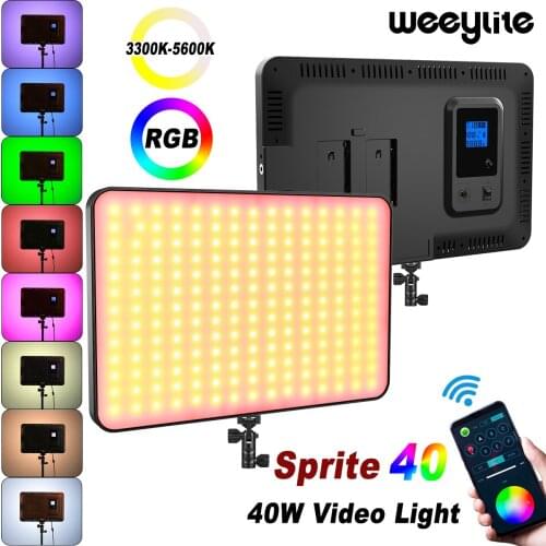Weeylite Sprite40 40W RGB LED Video Camera Light Photography Lighting Panel APP Control For YouTube TikTok Game Live Studio Lamp
