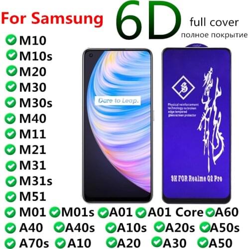 Full Cover Tempered Glass For Samsung Galaxy M10 M10s M20 M30 M30s M40 M11 M21 M31 M51 M31s M01 M01s A01 Core Screen Protector