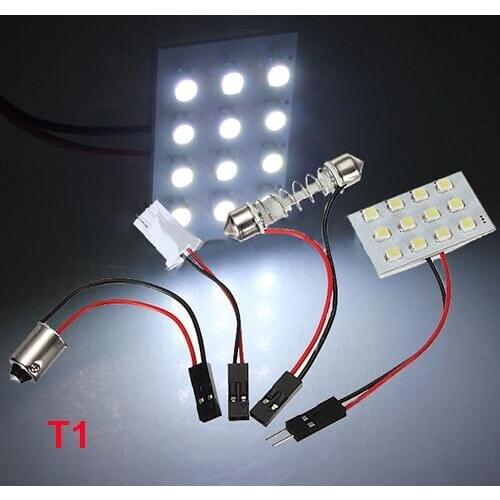 12/24/36/48 LED 3528 SMD Car Light Panel T10 Festoon BA9S Adapter