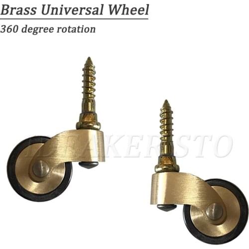 Universal Wheels Brass Heavy Duty Furniture Caster Wheels with M6 Threaded Stem For Sofa Chair Cabinet with screws