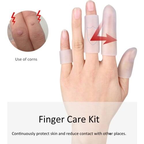2pcs/Set Anti-Skid Finger Sleeves Cover Cap Thumb Finger Toe Corn Protector Pain Relief Corn Callus Remover Pedicure Tool