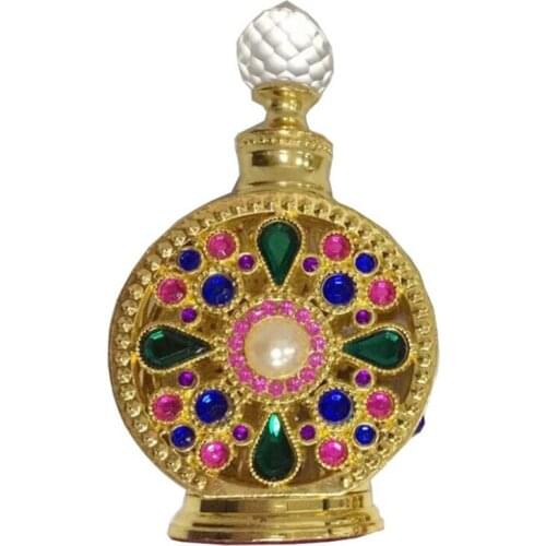 30Pcs Wholesale 12ml Perfume Bottle Essential Oils Aromatherapy Refillable Cosmetic Liquid Storager Antiqued Alloy Arab Style