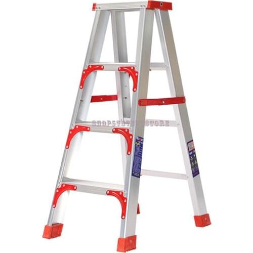 Aluminum Alloy Thickened Miter Ladder Household Folding Ladder Indoor Loft Climbing Ladder Stool Four Step Ladder Access