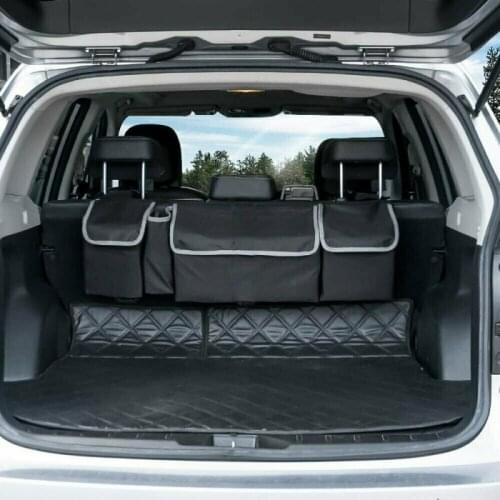Car Rear Seat Back Storage Bag Adjustable High Capacity Hanging Net Storage Organizer car Interior Stowing Tidying Accessories