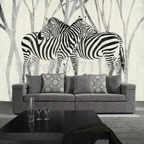 Free shipping custom 3D mural classic retro modern sofa bedroom TV backdrop wallpaper zebra wallpaper