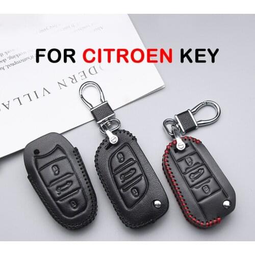 Genuine Leather Car Key Case Cover For Citroen C3 C4 C5 C4l DS5 Xsara Grand Picasso Anti-wear Protective Key Shell Car Styling