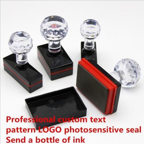 DIY personalized custom photosensitive seal LOGO production Rectangular Crystal Photosensitive Seal 4mm Thick Office supplies