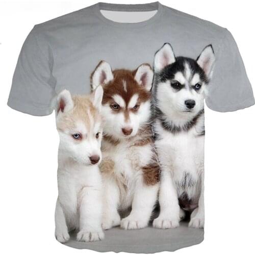 Hot Sale Fashion Lovely Huskie T Shirt Men Women 3D Print Fashion Hip Hop Style Short Sleeve Tshirt Streetwear Summer Tops