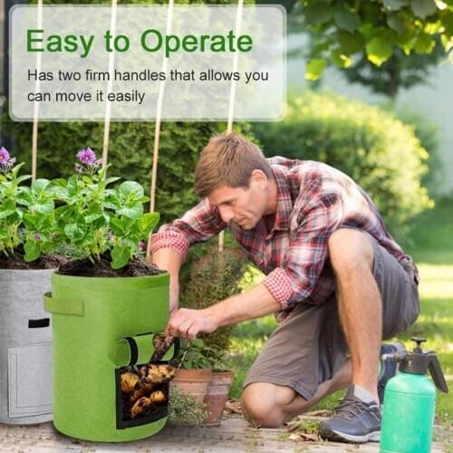 Gallon PE Strawberry Planter grow Bags potato pot gardening pots home jardin Flower veg Tomato planting tools Container