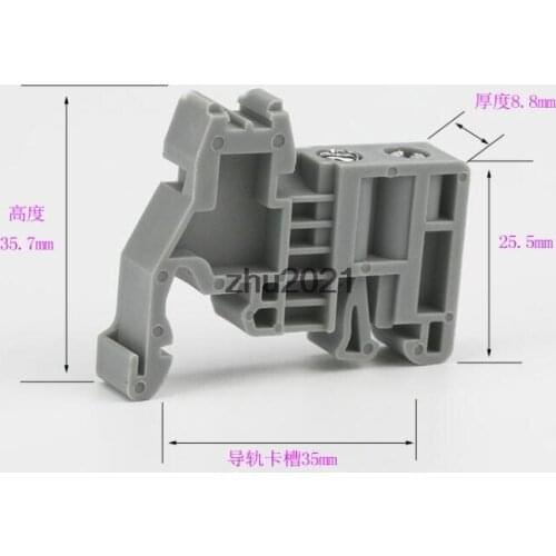 E/UK DIN Rail Terminal Blocks End Stopper Bracket Grey for 35mm Rail , 2 Pcs