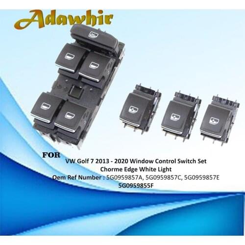 4pcs 5G0959857A 5G0959855 Power Window Switch Control Button For Volkswagen V W Passat B8 2015 2016