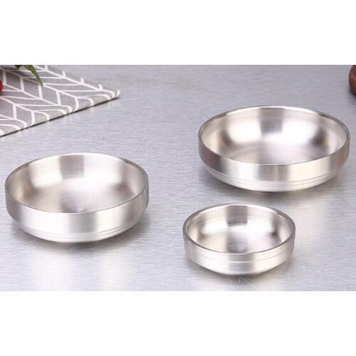 Korean pickle dish stainless steel round dipping seasoning saucer dish dish