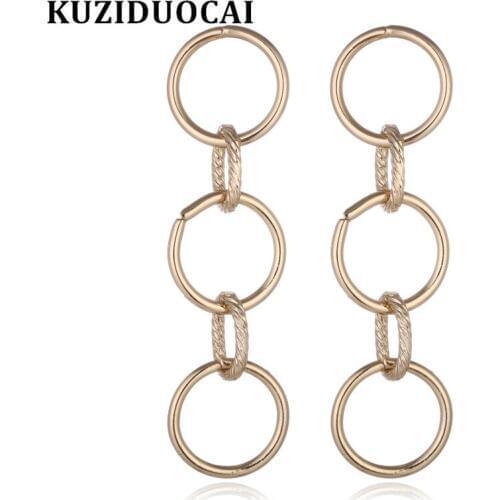 Kuziduocai New Fashion Jewelry Bohe Will Not Fade Circle Concision Elegant Statement Drop Earrings For Women Pendientes E-1712