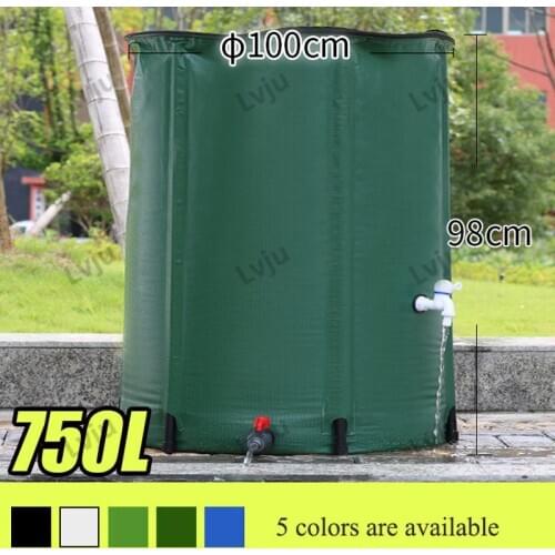 Lvju Folding Rainwater Collector Tank 750 Liter 198 Gallon Diameter 100cm x Height 98cm Collapsible Rain Barrel Water Collector