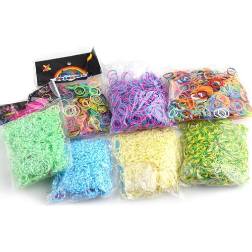 MOODPC 8 bag mixed Loom Bands 600 bands/pack Rubber loom bands kit for kids DIY bracelets different color mix rubber bands set
