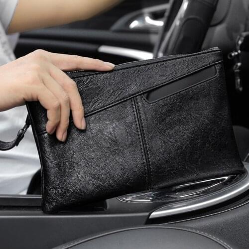 Tidog Mens handbag envelope bag large-capacity soft leather clutch bag
